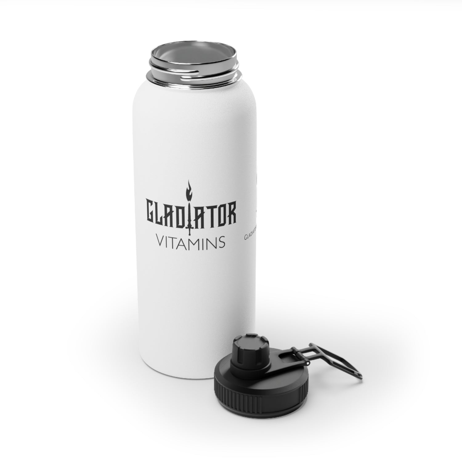 Gladiator Vitamins | Stainless Steel Water Bottle | Stay hydrated with the 32oz Stainless Steel Water Bottle. Featuring double-wall insulation and a sports lid, it's perfect for workouts and adventures. | $29.99 | Gladiator Vitamins