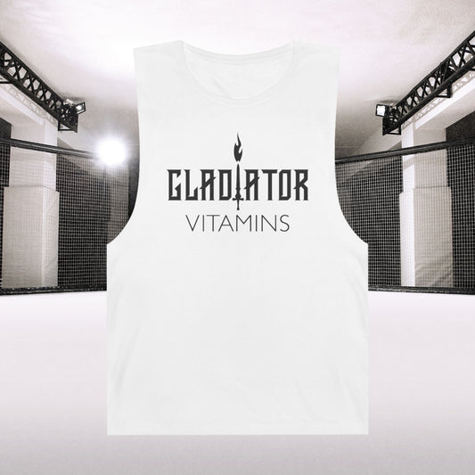 Gladiator Vitamins | Unisex Cut-Off Tank | Get the ultimate gym look with this Cut-Off Tank. 100% cotton, it features raw armhole edges and a light, breathable fabric for comfort and style. | $27.99 | Gladiator Vitamins