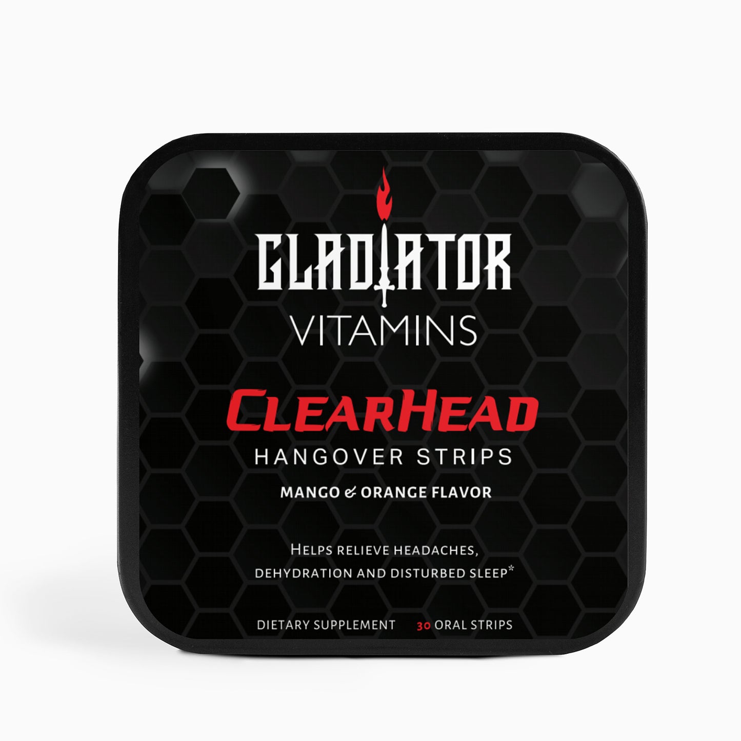 ClearHead | Hangover Strips (Mango) | Ease hangovers with ClearHead Hangover Strips. Infused with Ayurvedic ingredients, they tackle headaches, dehydration, and inflammation for a refreshed morning. | $24.99 | Gladiator Vitamins