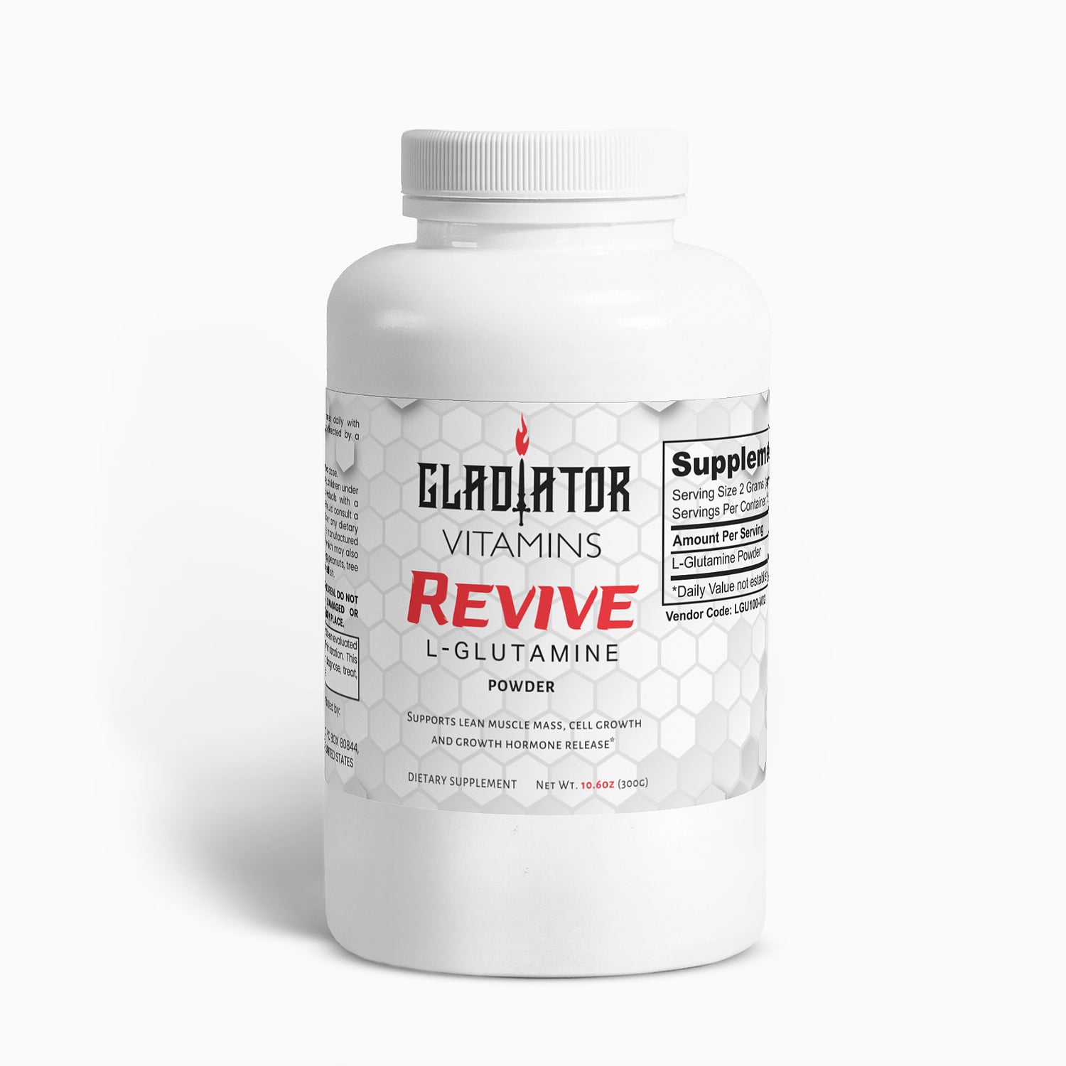 Revive | L-Glutamine Powder - Ultimate Muscle & Immune | Supports muscle maintenance, cell growth, hormone release, and immune function. Ideal for peak performance and overall well-being. | $22.99 | Gladiator Vitamins