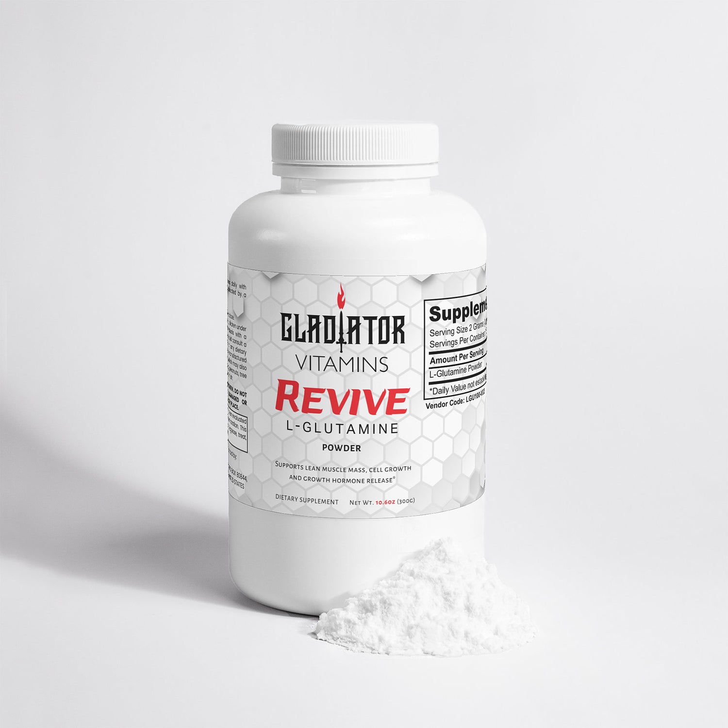 Revive | L-Glutamine Powder - Ultimate Muscle & Immune | Supports muscle maintenance, cell growth, hormone release, and immune function. Ideal for peak performance and overall well-being. | $22.99 | Gladiator Vitamins