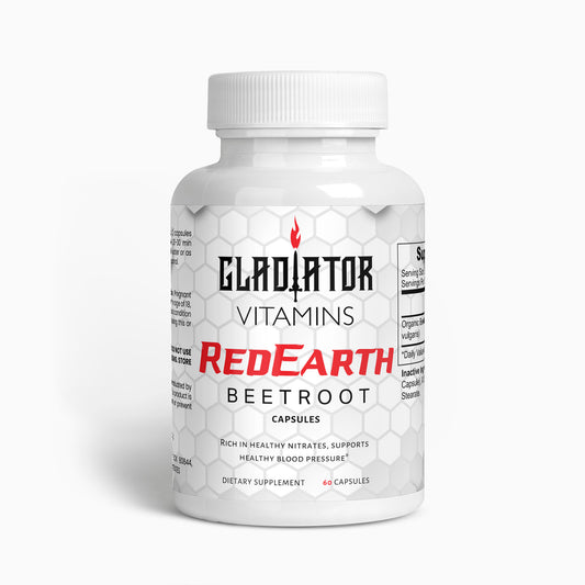 RedEarth | Beetroot | Boost vitality with RedEarth Beetroot – packed with nitrates for better performance, antioxidants for protection, and folate for heart health and growth. | $20.99 | Gladiator Vitamins