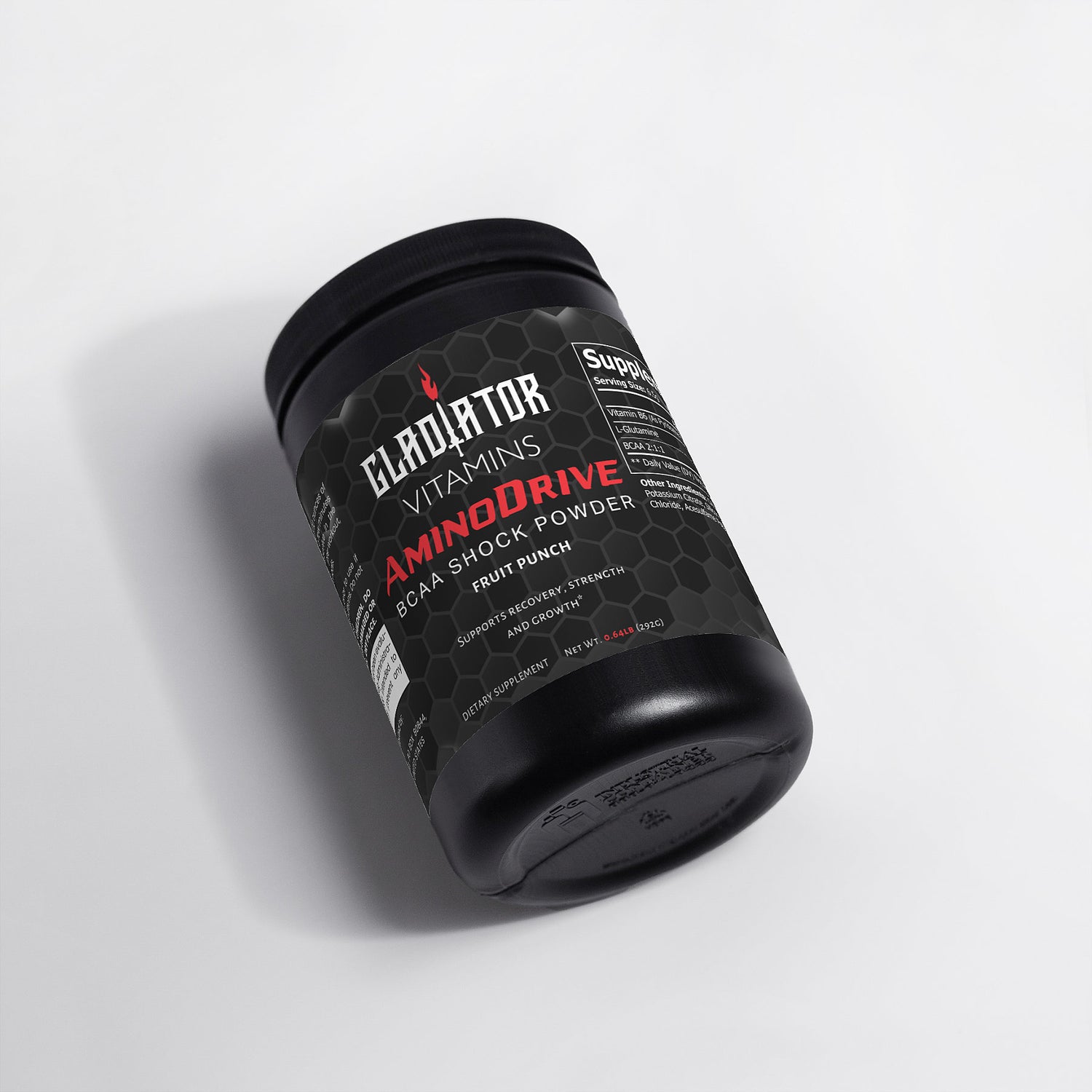 AminoDrive | BCAA Shock Powder (Fruit Punch) | Revitalize Your Recovery with AminoDrive BCAA Shock Powder – 5000mg of BCAAs & Glutamine for Optimal Lean Muscle Support & Post-Workout Recovery. | $30.99 | Gladiator Vitamins