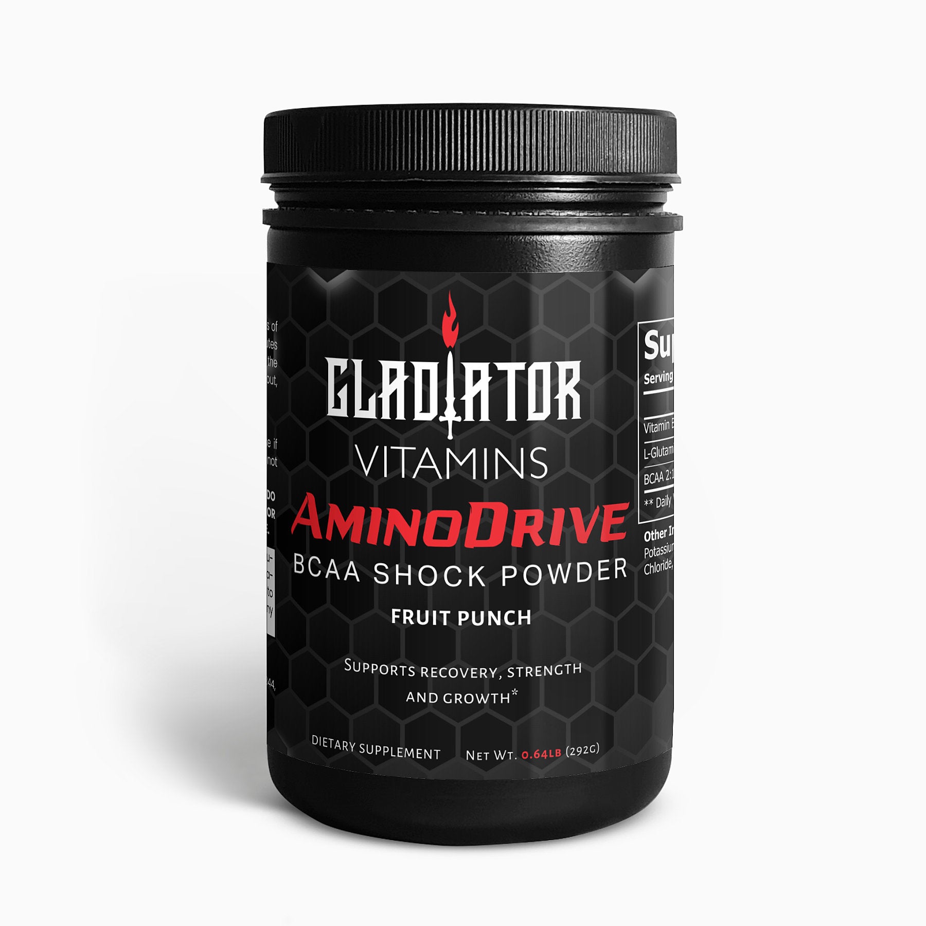 AminoDrive | BCAA Shock Powder (Fruit Punch) | Revitalize Your Recovery with AminoDrive BCAA Shock Powder – 5000mg of BCAAs & Glutamine for Optimal Lean Muscle Support & Post-Workout Recovery. | $30.99 | Gladiator Vitamins