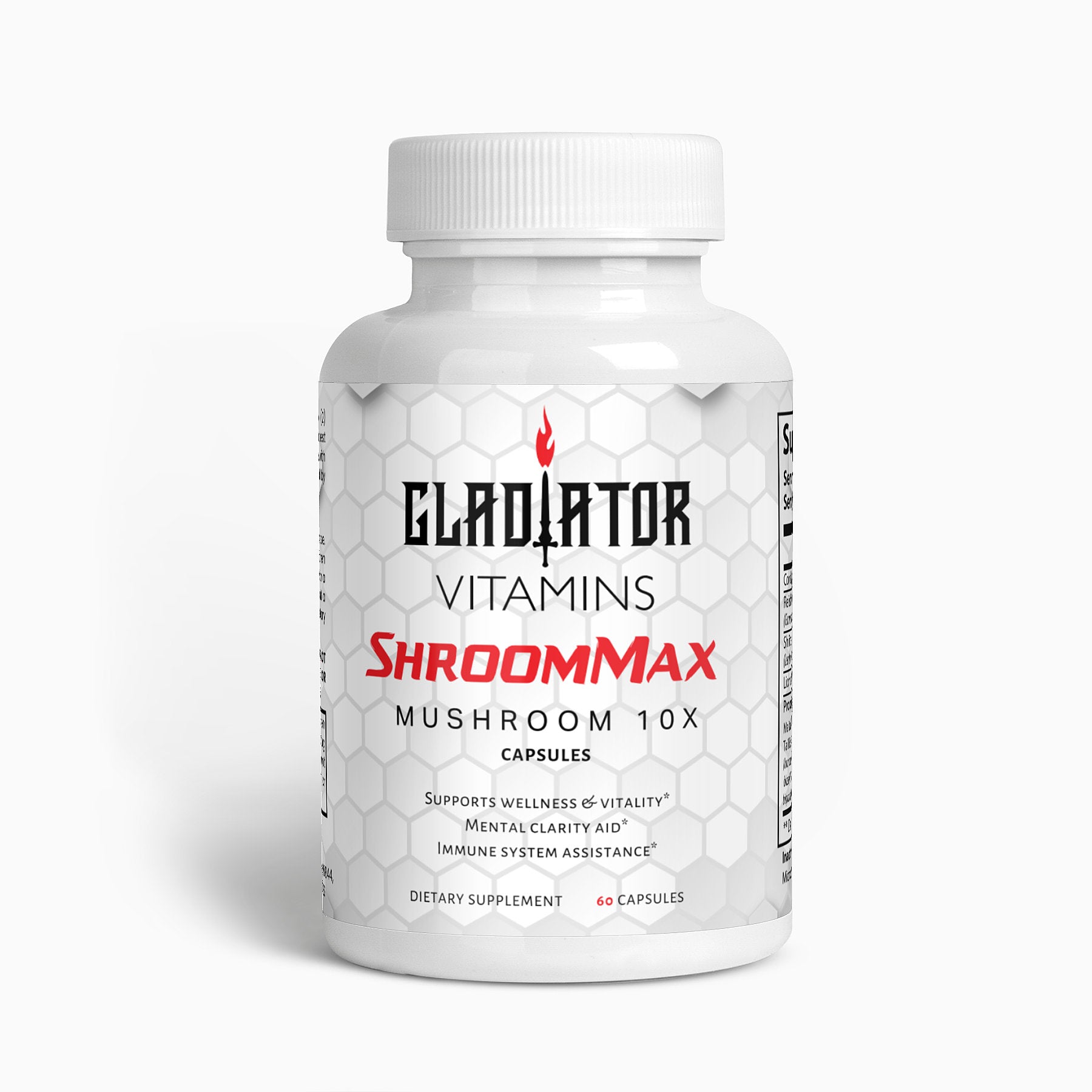 ShroomMax | Mushroom 10X Complex | Fuel your well-being with ShroomMax. Blend of Chaga, Cordyceps, Reishi, and Lion’s Mane supports brain health, strengthens immunity, and helps manage stress. | $22.99 | Gladiator Vitamins