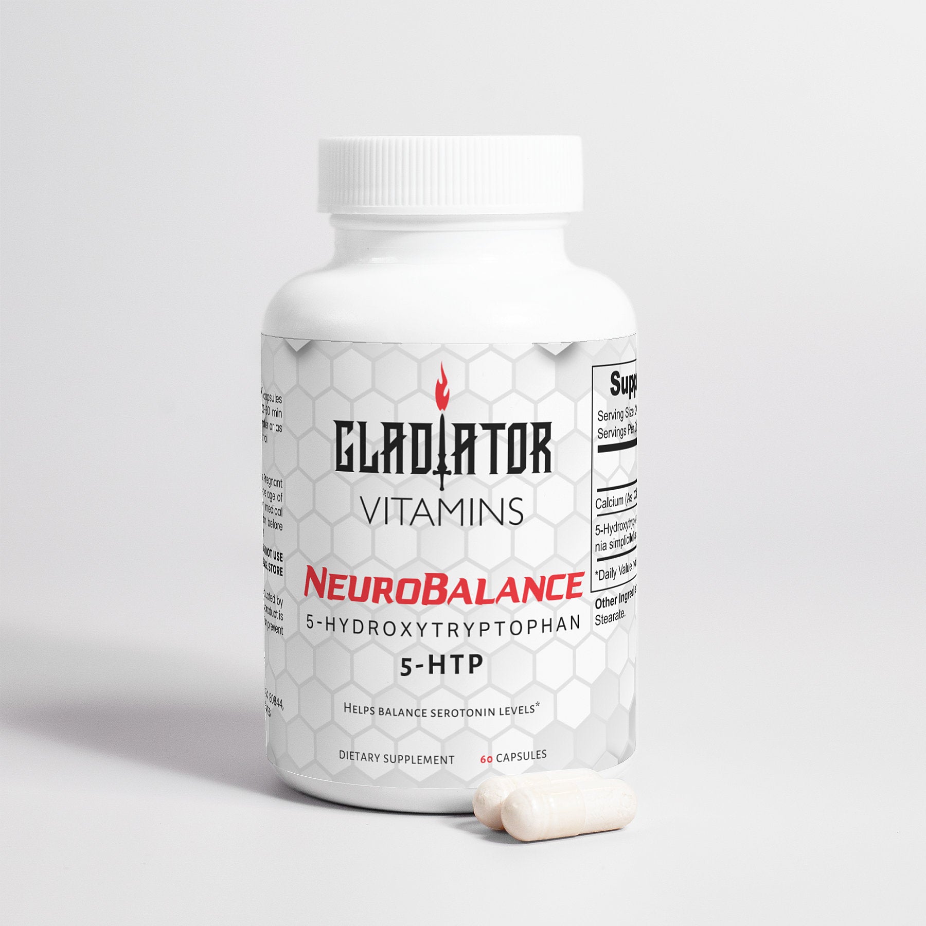 NeuroBalance | 5-HTP - Serotonin Support & Mood Enhancer | Enhance your mood and well-being with Neurobalance 5-HTP – a natural supplement that boosts serotonin for improved mood, sleep, and overall balance. | $19.99 | Gladiator Vitamins