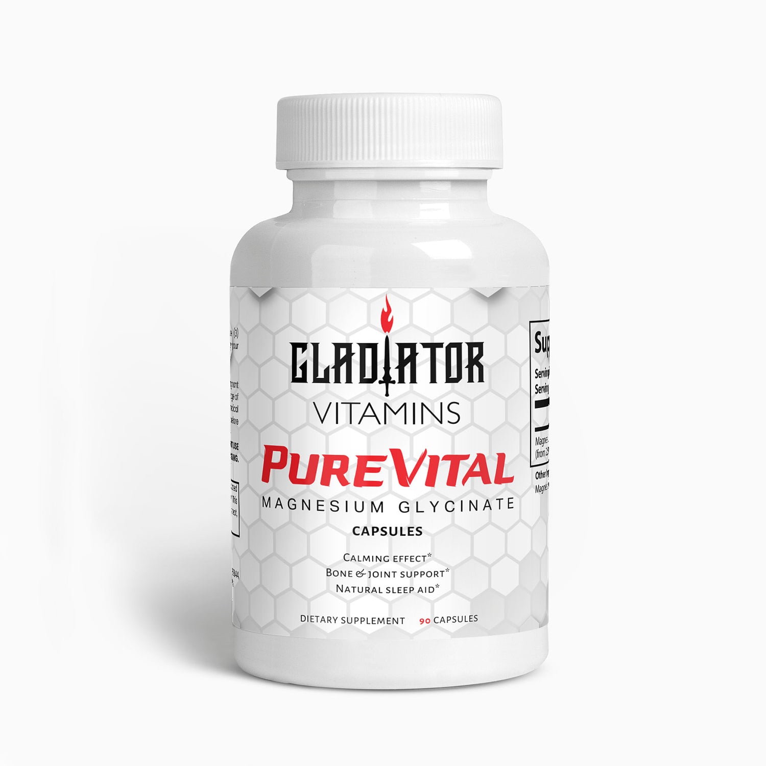 PureVital | Magnesium Glycinate | Replenish and relax with PureVital Magnesium Glycinate. Address common deficiencies, improve sleep, and reduce stress with this highly bioavailable supplement. | $22.99 | Gladiator Vitamins