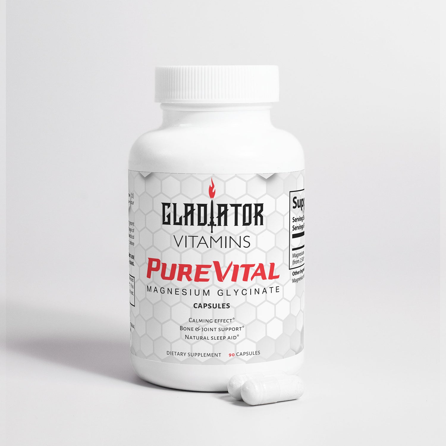 PureVital | Magnesium Glycinate | Replenish and relax with PureVital Magnesium Glycinate. Address common deficiencies, improve sleep, and reduce stress with this highly bioavailable supplement. | $22.99 | Gladiator Vitamins