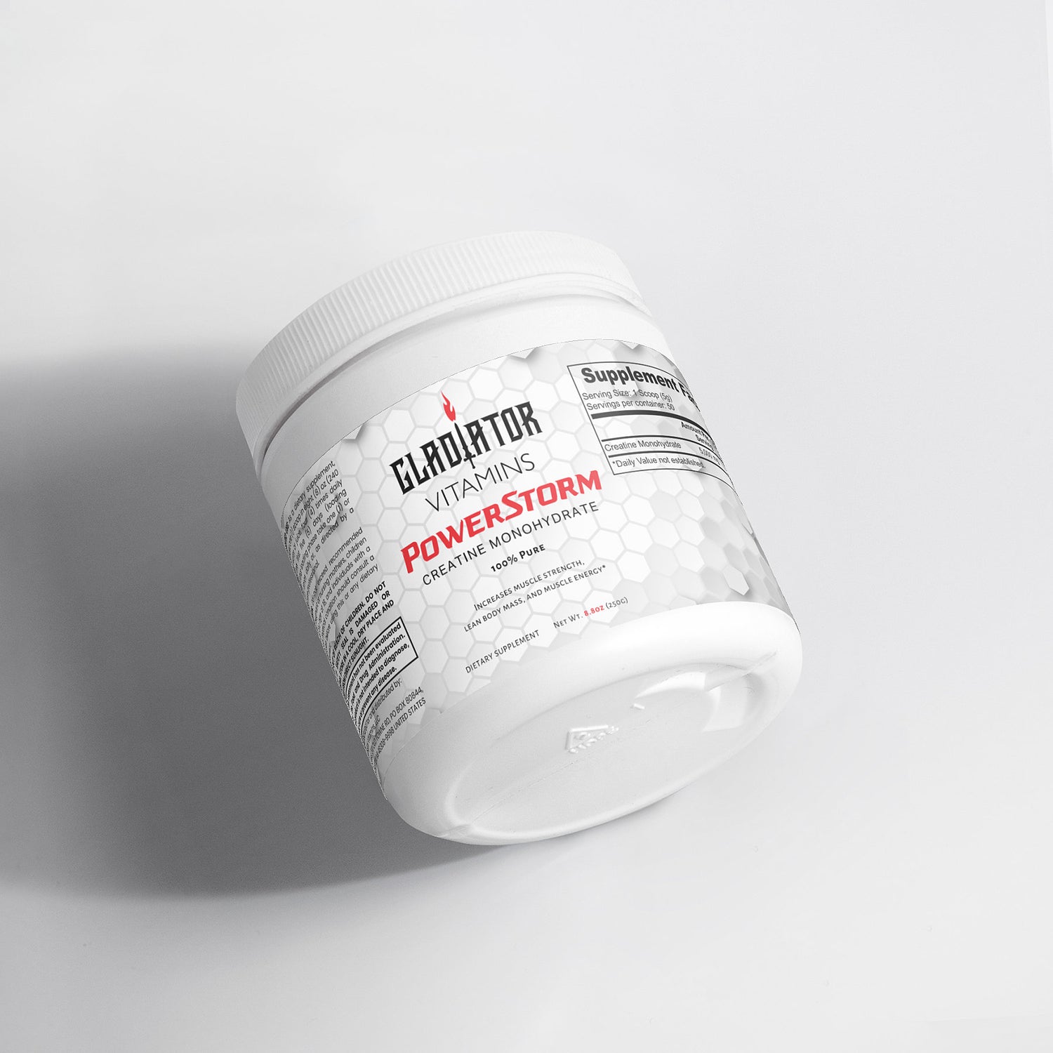 PowerStorm | Creatine Monohydrate (100% Pure) | Boost exercise performance & muscle growth with Creatine Monohydrate. This pure, research-backed supplement delivers the optimal clinical dose for peak results. | $33.99 | Gladiator Vitamins