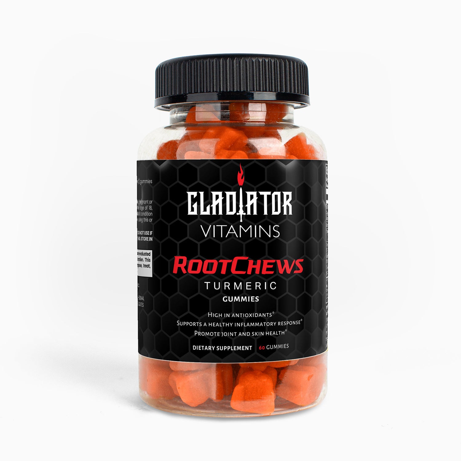 RootChews | Turmeric Gummy Bears | Supports joint health, reduces inflammation, and boosts immunity with natural turmeric extract. Ideal for active lifestyles and overall wellness. | $24.99 | Gladiator Vitamins