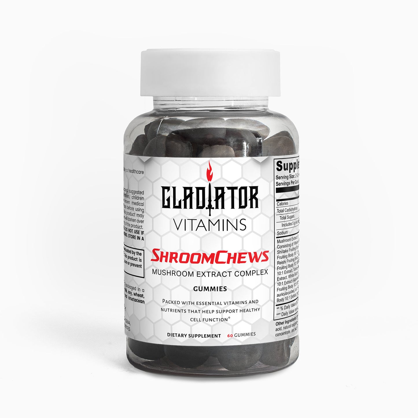 ShroomChews | Mushroom Complex Gummies | Boost cognitive function, energy, and athletic performance with 10 potent mushroom extracts. Supports immune health and vitality for active lifestyles. | $25.99 | Gladiator Vitamins