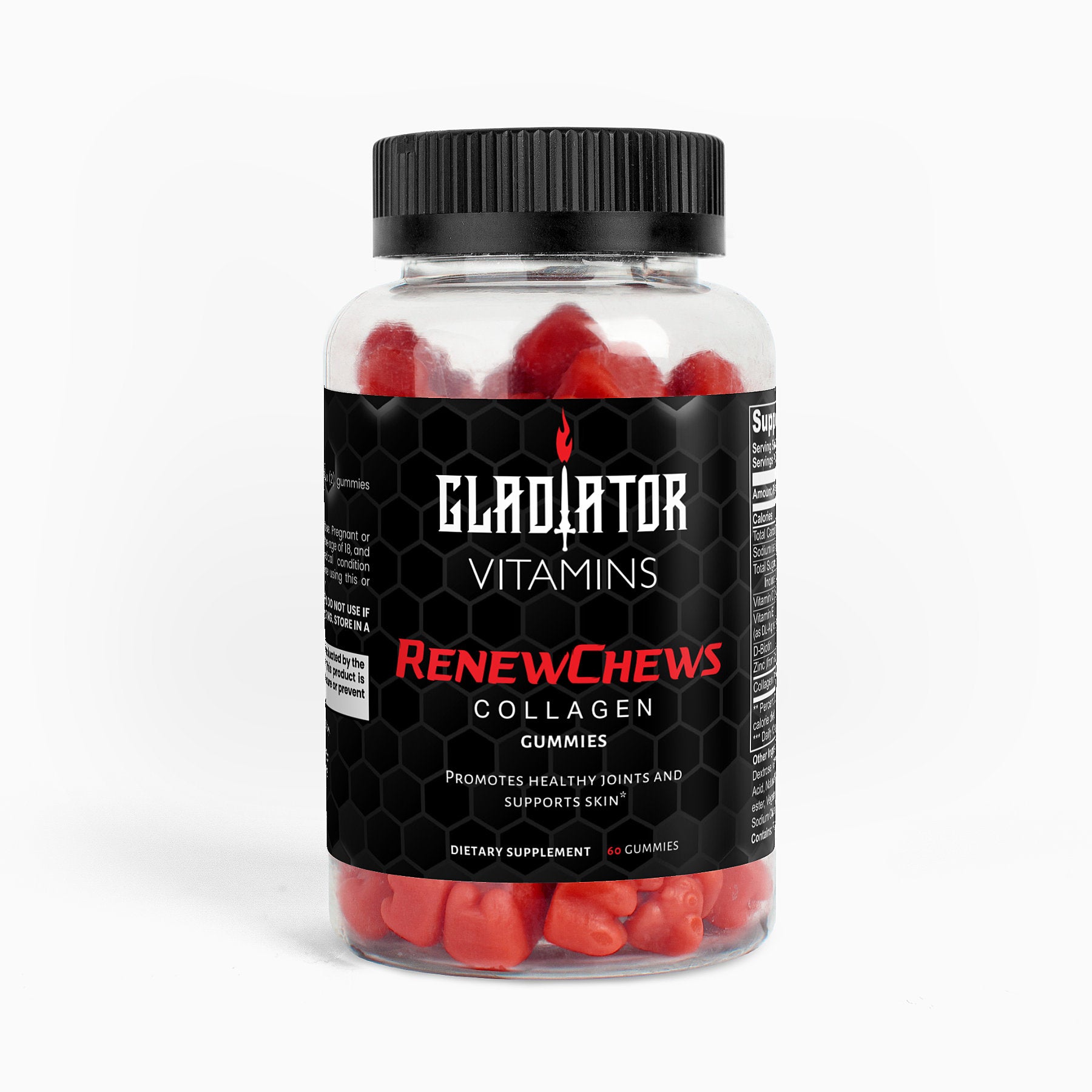 RenewChews | Collagen Gummies (Adult) | Indulge in RenewChews Collagen Gummies: a delicious, healthy snack packed with protein, collagen, and Vitamin C for enhanced bone and joint strength. | $24.99 | Gladiator Vitamins