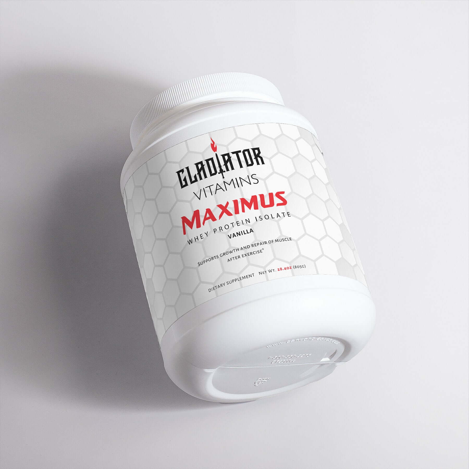 Maximus | 100% Whey Protein Isolate (Vanilla) | Boost muscle recovery with 22g whey protein isolate per serving, plus vanilla flavor, digestive support, and MCT oil for energy. | $39.99 | Gladiator Vitamins