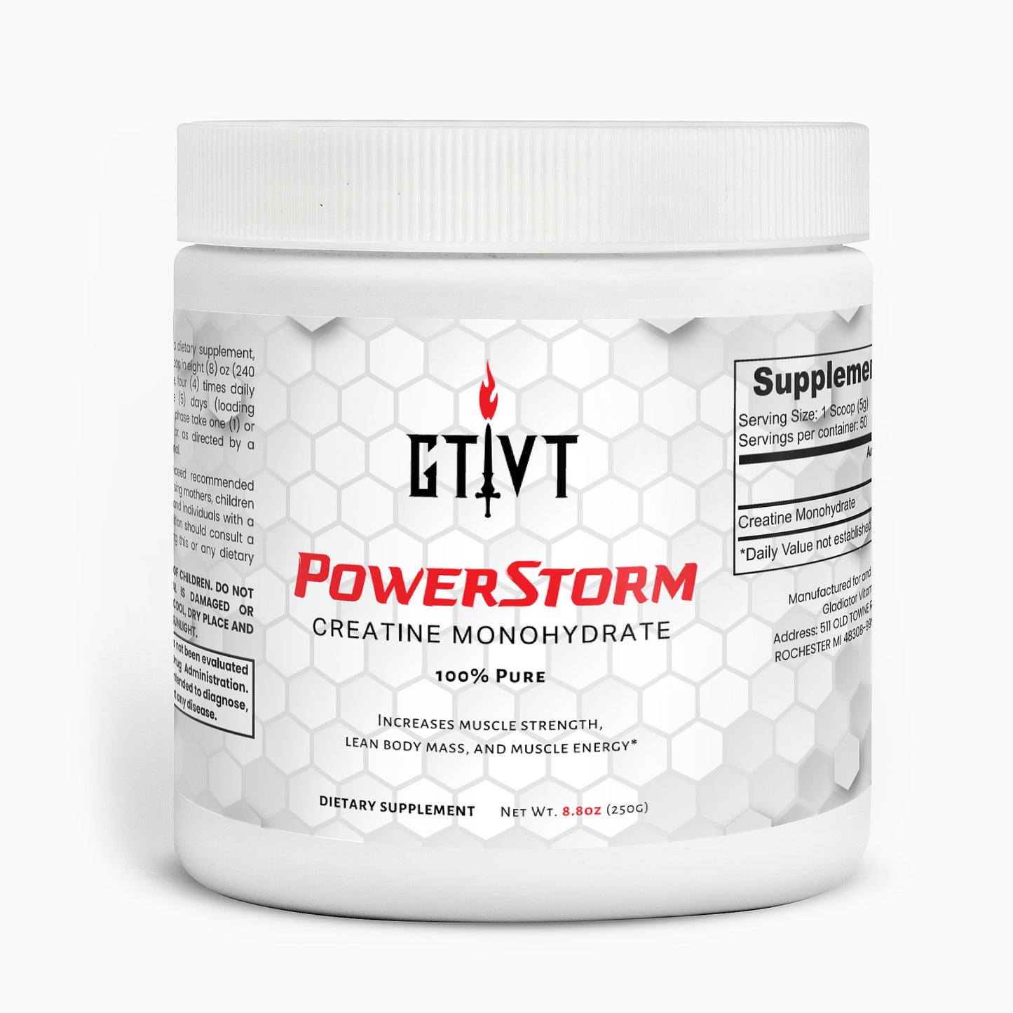PowerStorm | Creatine Monohydrate (100% Pure)