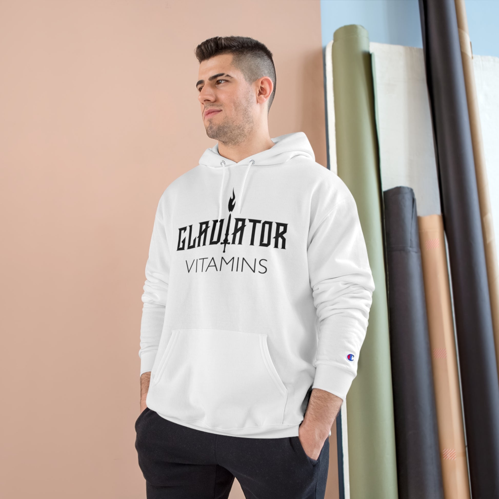 Gladiator Vitamins | Champion Hoodie | Upgrade your wardrobe with the Champion Hoodie. 50% cotton and 50% polyester, this hoodie features Champion’s Double Dry® technology, & spacious pocket. | $49.99 | Gladiator Vitamins