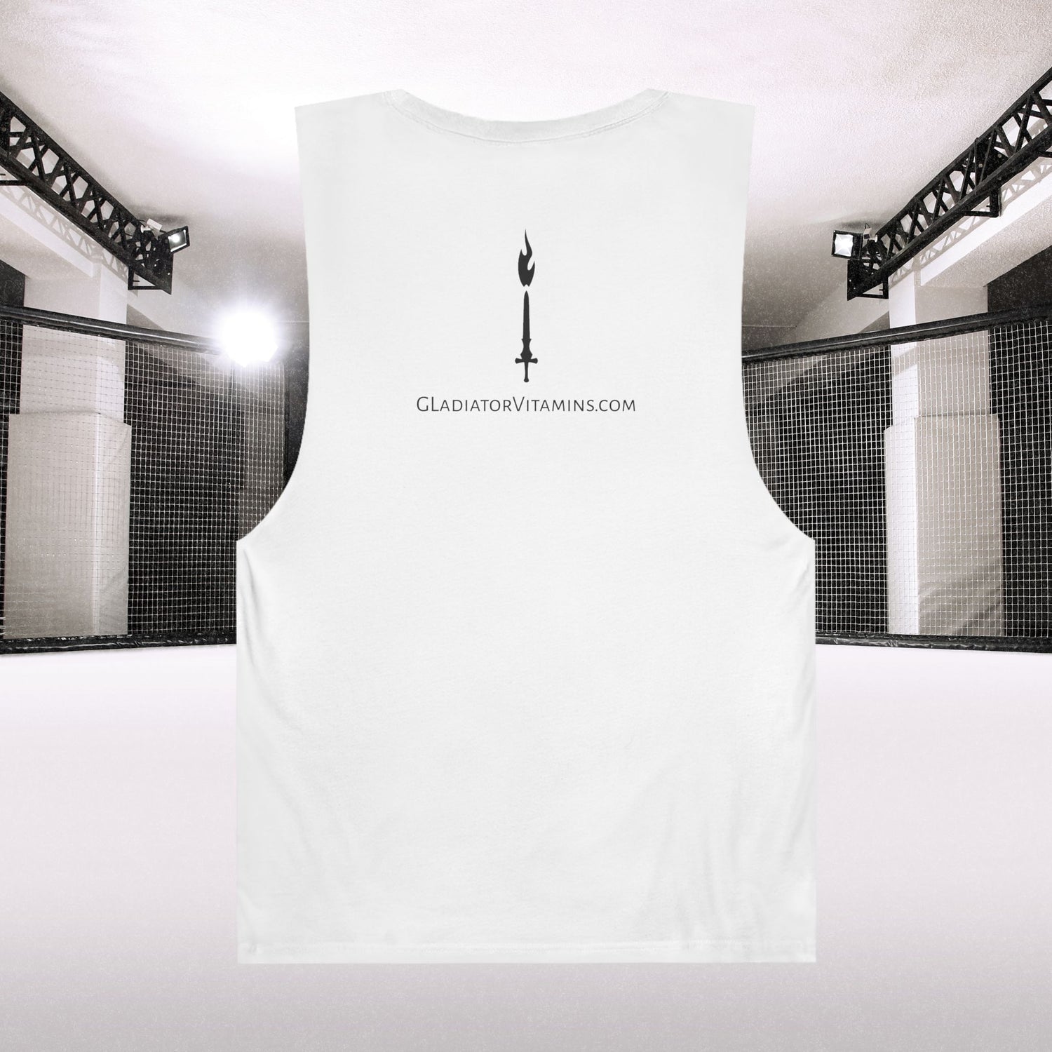 Gladiator Vitamins | Unisex Cut-Off Tank | Get the ultimate gym look with this Cut-Off Tank. 100% cotton, it features raw armhole edges and a light, breathable fabric for comfort and style. | $27.99 | Gladiator Vitamins