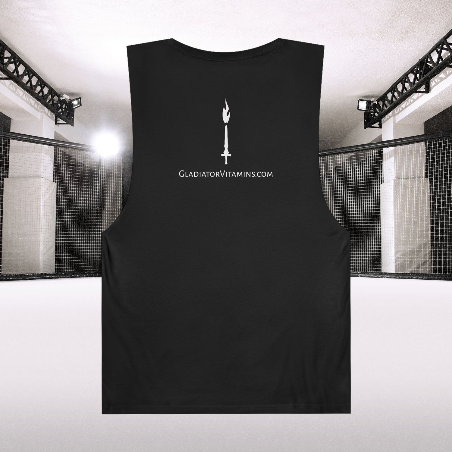 Gladiator Vitamins | Unisex Cut-Off Tank | Get the ultimate gym look with this Cut-Off Tank. 100% cotton, it features raw armhole edges and a light, breathable fabric for comfort and style. | $27.99 | Gladiator Vitamins