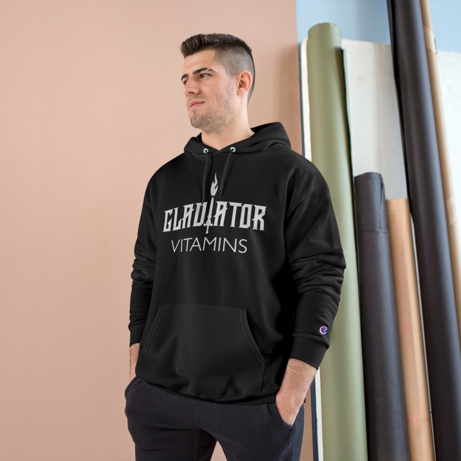 Gladiator Vitamins | Champion Hoodie | Upgrade your wardrobe with the Champion Hoodie. 50% cotton and 50% polyester, this hoodie features Champion’s Double Dry® technology, & spacious pocket. | $49.99 | Gladiator Vitamins