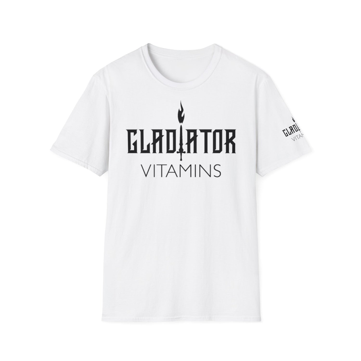 Gladiator Vitamins | Unisex Softstyle T-Shirt | Experience ultimate comfort with our unisex t-shirt, 100% cotton. Features a classic fit, & no side seams for a smooth, versatile style. | $29.99 | Gladiator Vitamins